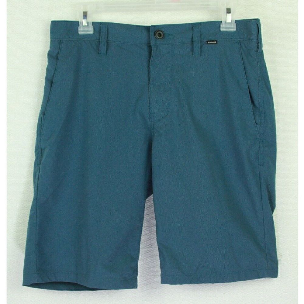 Nike x Hurley Flat Front Shorts Blue Nylon Stretch Mens Size 30